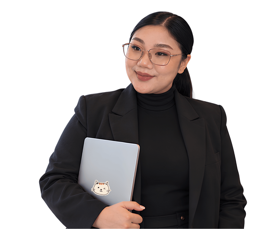 Gretz, founder of WorkLab PH, holding a laptop